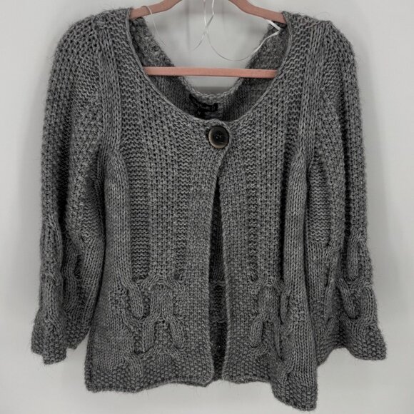 Silvia Novelli NOBA Knit Cardigan Sweater With Single Button Closure - Picture 1 of 8